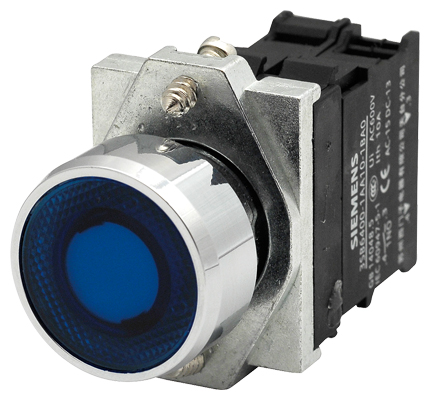 3SB6163-0DB50-1BA0 SIEMENS BUTON MAVİ LEDLİ 1NO 24V AC/DC
