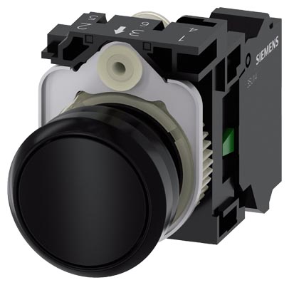 3SU1100-0AB10-3BA0 Pushbutton, 22 mm, round, plastic, black