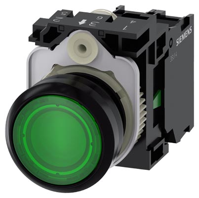 3SU1102-0AB40-1BA0 SIRIUS ACT PLASTIK YEŞIL KOMPLE IŞIKLI YAY DÖNÜŞLÜ BUTONLAR