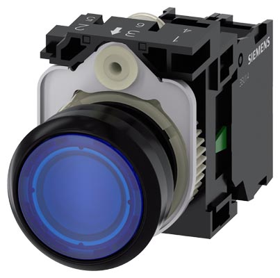 3SU1102-0AB50-1BA0 SIRIUS ACT PLASTIK MAVI KOMPLE IŞIKLI YAY DÖNÜŞLÜ BUTONLAR