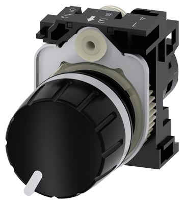 3SU1200-2PR10-1AA0 Potentiometer, compact, 22 mm, round, plastic, black, 4.7k ohm
