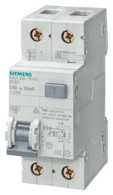 SIEMENS 5SU1353-1KK06 Kaçak Akım Koruma Rölesi 6A 30mA 1P N C Tipi