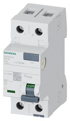 SIEMENS 5SV3312-6 Kaçak Akım Koruma Rölesi 25A 30mA 1P+N A Tipi