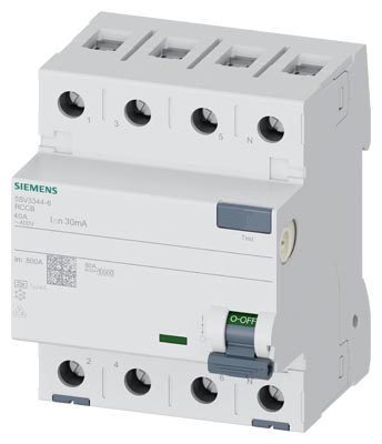 SIEMENS 5SV3344-6 Kaçak Akım Koruma Rölesi 40A 30mA 3P+N A Tipi