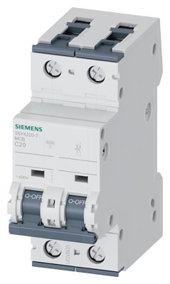 SIEMENS 5SY4220-7 Miniature Circuit Breaker 20A 2P