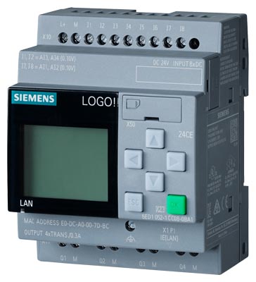 6ED1052-1CC08-0BA2 LOGO! 24V/24V/24V 8DI(4AI)/4DQ