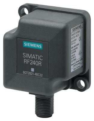 6GT2821-4AC10 SIMATIC RF200 Reader RF240R; RS422 interface (3964R); IP67 with integrated antenna.